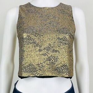 Sophie Rue Gold Metallic Crop Top